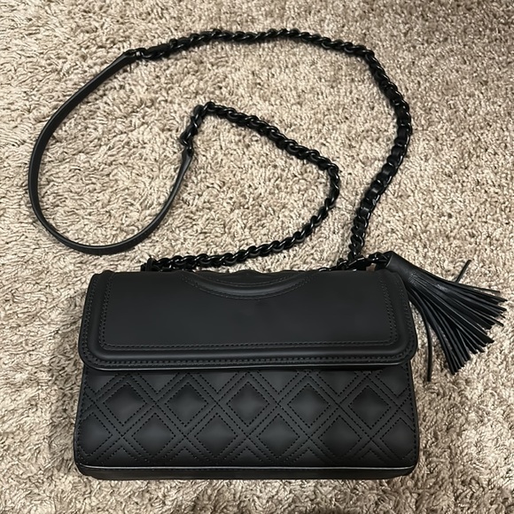 Tory Burch Small Fleming Matte Black- used once! - Picture 5 of 5